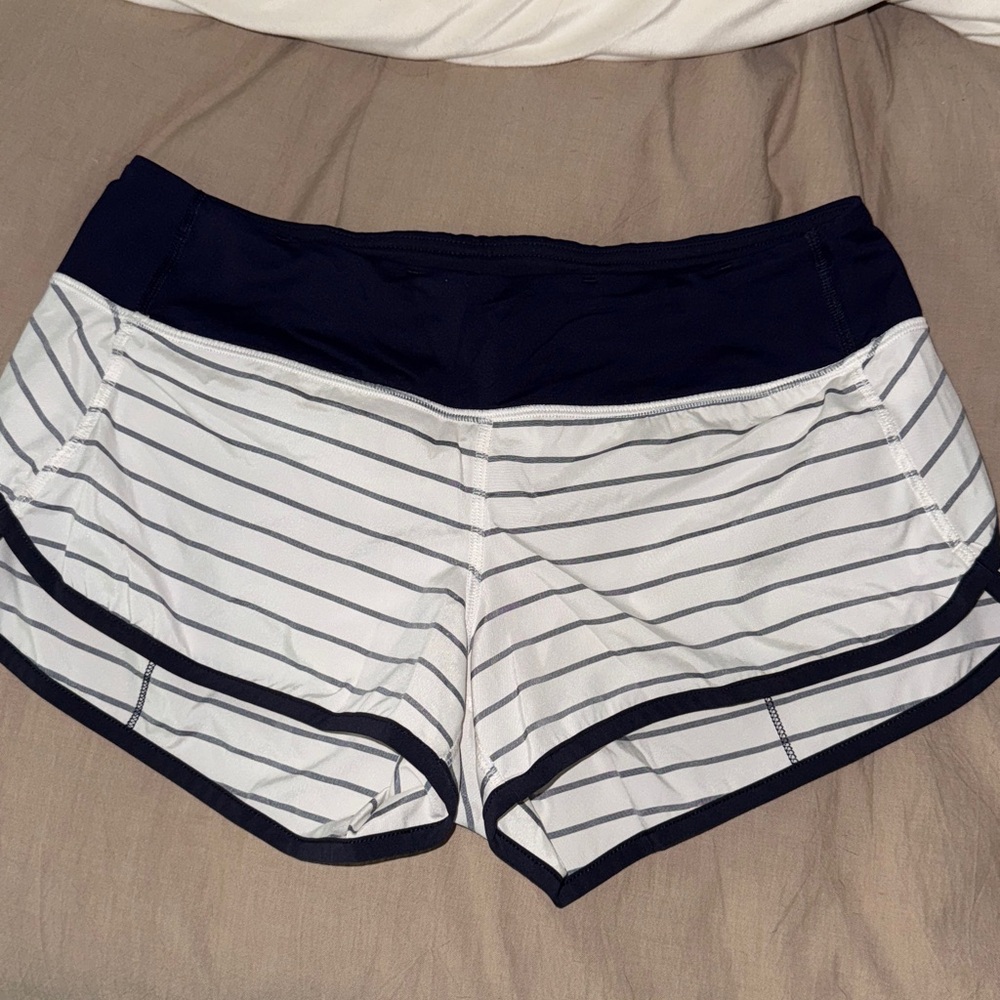 Lululemon Speed Up Short 2.5” Navy and White Striped Women's Shorts 6